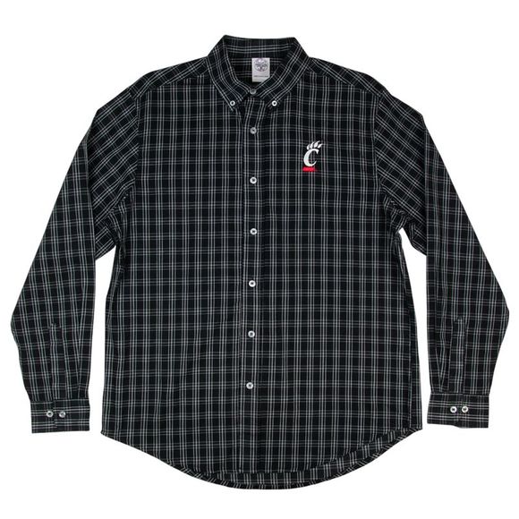 NCAA Cincinnati Bearcats Men's Long Sleeve Button Up Shirt in Black, 2XL (50/52) - Picture 1 of 4